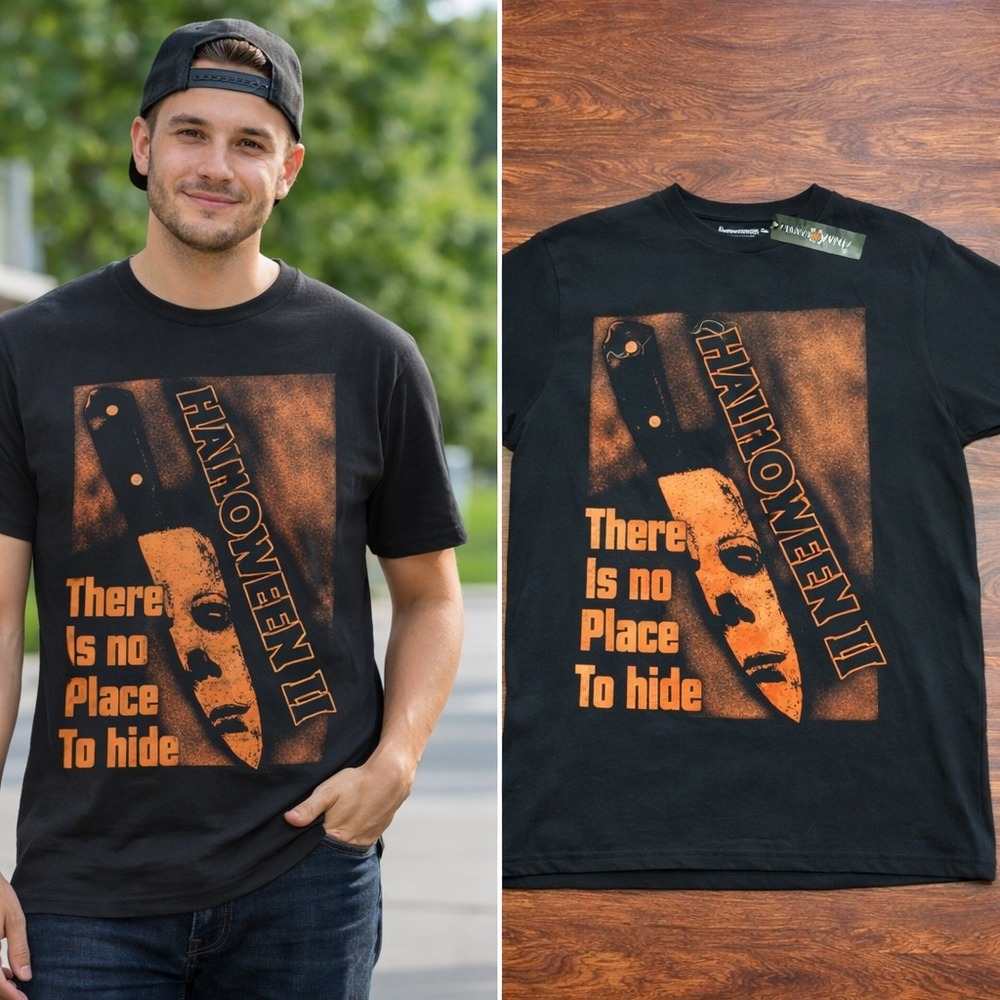 Halloween II Graphic‎ T-Shirt Mens Medium Black New Michael Myers Horror Movie